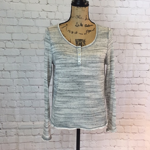 Aeropostale Henley Pullover Sweater Raw Edge Hem Medium - Picture 1 of 5